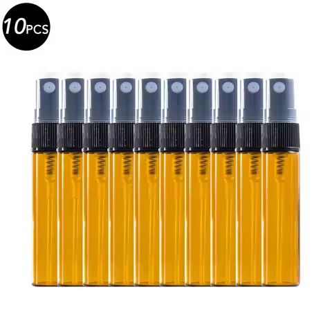 5/10Pcs 3/5/10ml Mini Portable Perfume Bottle Fine Spray Refillable Cosmetic Sample Glass Bottling E