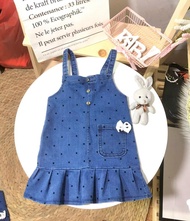 YẾM JEAN ĐẦM CHẤM BI CHO BÉ GÁI SIÊU DỄ THƯƠNG [5kg - 18kg]