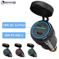 QUENNA Aluminium USB QC 3.0 Quick Charger PD Dual Adapter Charger Waterproof Socket Motorcycles for 