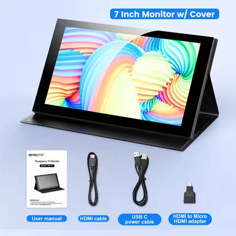 7" Mini Touchscreen Monitor Portable HDMI/USB-C for Raspberry Pi/PC/Gaming/PS4