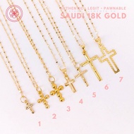 ♞COD PAWNABLE 18k Necklace Legit Original Pure Saudi Gold Assorted Cross Necklace