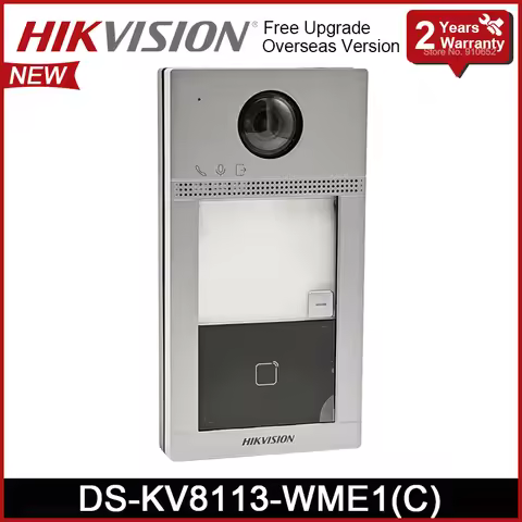 Hikvision DS-KV8113-WME1(C) WiFi IP Doorbell 1 Button Metal Villa Door Station Phone Video Intercom 
