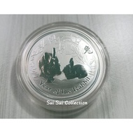 2011 Australia Lunar Rabbit 1oz Silver Coin 999 Fine