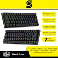 COOLER MASTER SK622 Wireless 60% Low Profile Mechanical Keyboard - Red/Blue/Brown Switches