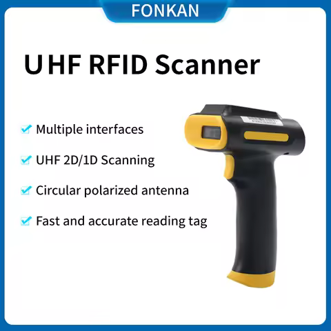 FONKAN UHF RFID Handheld Reader Bluetooth Scanner RFID UHF Reader 1D 2D QR barcode scanner