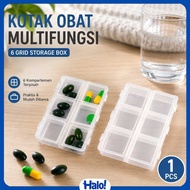 TaffOmicron Multifunctional Plastic Medicine Box Storage Box 6 Grids 1 PCS - HK6