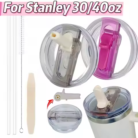For Stanley 20oz 30oz 40oz Leak-Proof Flip Straw Lid Replacement, BPA-Free Detachable Travel Cover A