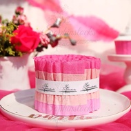 [SG] 3m Rose Pink Ruffled Crepe Paper Party Streamer | Crepe Paper Roll