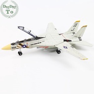 DayDayTo 1:72 Scale F-14 Tomcat Fighter Jet Model - White & Black ABS Plastic Aircraft With Detailed