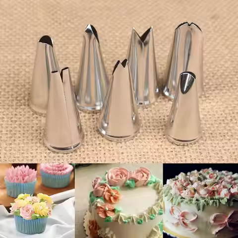 7 Pcs/lot Metal Stainless Steel Leaves Decorating Tips Cream Icing Piping Nozzles Cake Decorating Cu