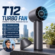 T12 Turbo Fan Portable Rechargeable Handheld Pocket Fan 199 Gear Wind Desktop Turbo Fan