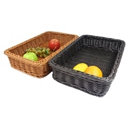 Woven Basket Display Set Food Grade Rattan Basket Fruit Basket Thick Rattan Vegetable Basket Display