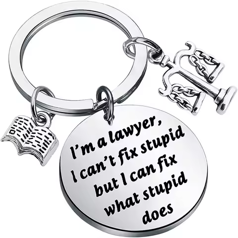 Scales of Justice Lawyer Keychain New Lawyer Graduation Gift I am Lawyer Gift I Can't fix Stupid but