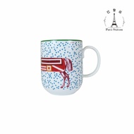 【巴黎站二手名牌專賣店】＊現貨＊HERMES 愛馬仕 真品＊Hippomobile 1號藍點馬克杯 點點幾何馬 陶瓷咖啡杯