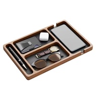 Solid Wood Partition Storage Box Mobile Phone Headphone Debris Storage Box Wooden Storage Tray