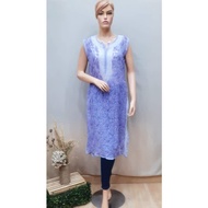 Long Kurti Hand Made Chiffon Georgette Lucnowi Short Sleeve/Tunic