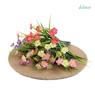 DELMER Artificial Flowers, Plastic UV Resistant Fake Greenery Shrubs Plants, Faux Plants Fake Creative Fake Flowers Outdoor