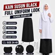 Kain Susun Hitam Kain Lipat Tepi School Wear Kain Licin Koshibo