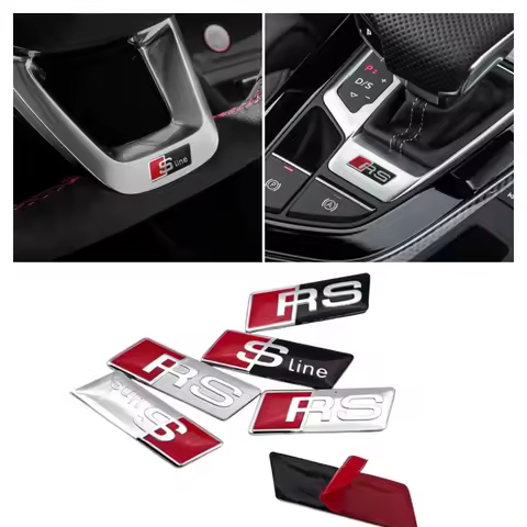 Inner Badge Car Steering Wheel Sticker Aluminium Nameplate for Audi A4L A6L A3 A4 A5 A6 A7 A8 Q3 Sli