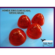 HONDA S90 CL90 CL100 CB100 CB125-TURN SIGNAL LENS RED SET // Light Cover