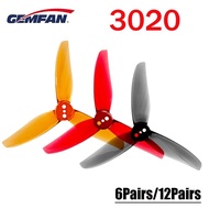 ⭐CLEARANCE⭐ 6/12Pairs Gemfan Hurricane 3020 3-Blade 3 Hole PC Propeller 1.5mm for RC FPV Racing Free