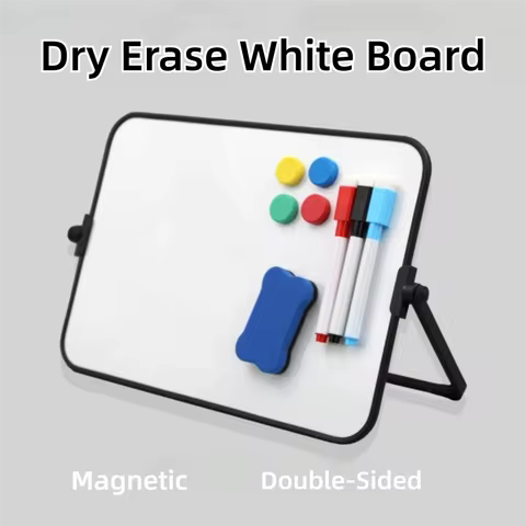 New Erasable Dry Erase White Board Portable with Stand White Board Easel Double-Sided Desktop Dry Er