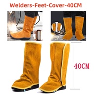 Welders Feet Cover 40CM Wear-resistant Cowhide Welding Spats Protective Shoes Welders Feet Cover