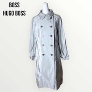 Boss Hugo Boss เสื้อโค้ทสีเทาเมทาลิคแขนยาว