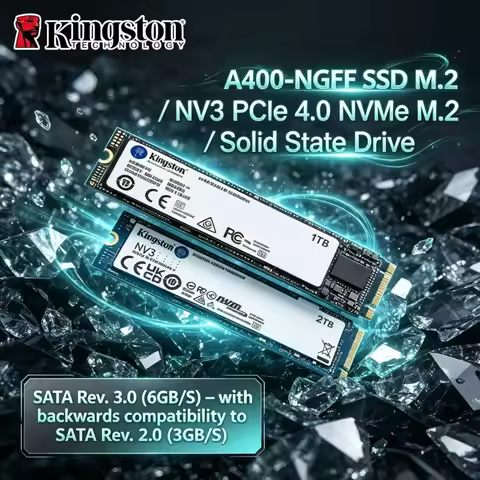 Kingston NV3 & A400 M.2 2280 SSD 120GB/240GB/1TB/2TB SATA & NVMe Fast Storage Upgrade For Gaming Lap