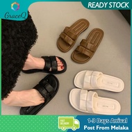 Slippers For Women Flat Sandals Soft Bottom Beach Shoes Kasut Wanita 女士拖鞋