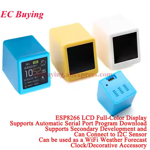Smart WIFI Weather Station Clock DIY ESP8266 1.54 IPS LCD Full-color LCD Display Weather Forecast Cl