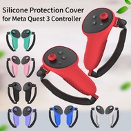 Silicone Controllers Protective Cover for Meta Quest 3 Controller Cover with Adjustable Strap for Meta Quest 3 Accessories