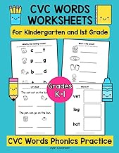 CVC Words Worksheets: CVC Words Phonics Practice CVC Worksheets for Kindergarten and 1st Grade