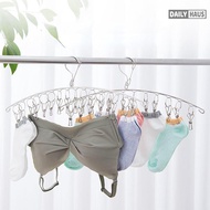 10/20 Clips Stainless Steel Curve Hanger Laundry Hanger Drying Hanger Clothes Sidai Stokin Penyangku