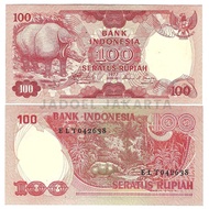 Uang kuno Badak 100 Rupiah 1977 UNC
