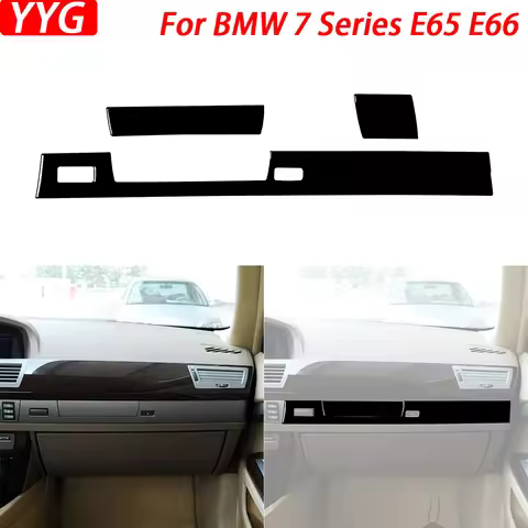 For BMW 7 Series E65 E66 2002-2008 Car Accessories Piano Black Copilot Dashboard Panel Trim Cover In