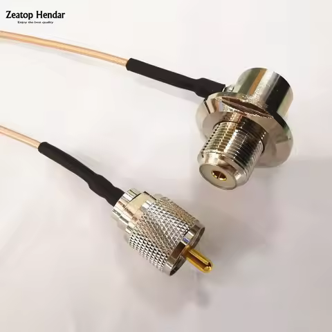 1Pcs SO239 UHF Female Right Angle to Long UHF PL259 Male RG316 RF Cable for Car Mobile Radio Antenna