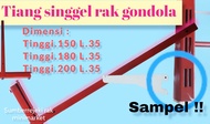 tiang singgel 1pcs  rak minimarket rak gondola L bawah 35cm