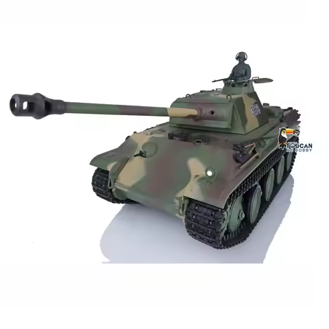 Henglong 1/16 7.0 Plastic Panther G RC Tank 3879 FPV 360 Turret Rotating Steel Gearbox Infrared Batt