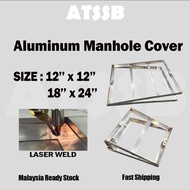 ATSSB 12"x12" 18"x24" Aluminium Manhole Cover Mosaic Cover Frame Penutup Mosek Tile Work Main Hole T