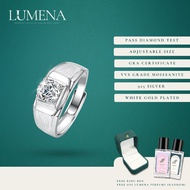 [Lumena] Luxe 1.0 Carat Moissanite Diamond Adjustable White Gold Plated 925 Silver Ring