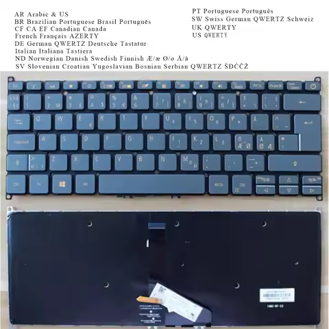 New AR BR CF FR GR IT ND PO SW UK US YU Keyboard for Acer Swift SF313-51 SF314-42 SF314-57 -58-59 SF