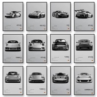 992 GT3 GT2 RS Sports Car Canvas Wall Art Print Poster Turbos GT4 RS 918 Decorative Painting Modern 