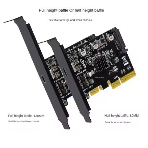 PCIE TO TYPE-C Expansion Card 20Gbps USB 3.2 Gen 2x2 Type C To PCI-e Adapter Converter Controller De