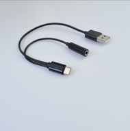 Others - type c轉音頻線USB一分二可充電USB轉3.5mm耳機線（黑色）