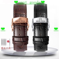 Watch Strap TITUS TITUS TITUS Watch Strap Genuine Leather Bracelet Butterfly Buckle Quartz Mechanica