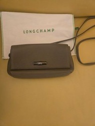 Longchamp 大象灰电話兩用包