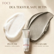 TOCI Amino‑Acid White Clay Dual‑Tube Cleanser 100g | Clear Blackheads Unclog Pores Exfoliate Oil Con