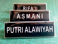 Name Tag papan nama PDH Polri TNI lebar ukuran 2,5 x 8 cm murah bisa satuan pengait bisa magnet atau