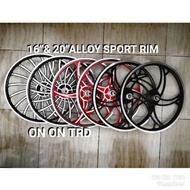 【READY STOCK】16” 20”ALLOY SPORT RIM✔BASIKAL LAJAK✔BMX✔BASIKAL SINGLE SPEED(1 pair)